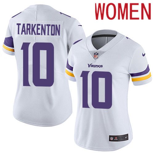 Women Minnesota Vikings 10 Fran Tarkenton Nike White Vapor Limited NFL Jersey